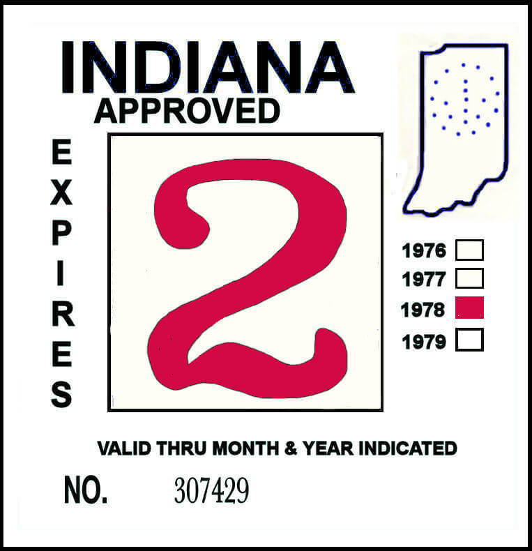 (image for) 1978 Indiana Inspection Sticker RED